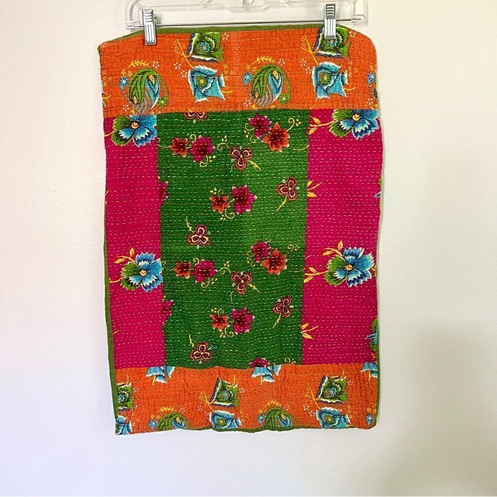 Standard Size Vibrant Floral Pillow Sham Quilted Floral
